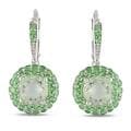 Miadora Sterling Silver 5-1/4ct TGW Green Amethyst and Tsavorite Earrings