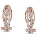 18k Pink Gold over Silver 1/4ct TDW White Diamond Earrings (H-I, I2-I3)