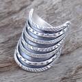 Thai Karen Hill Tribe Tribal Stack Illusion Handmade Silver Ring (Thailand)