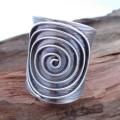 Thai Karen Hill Tribe Maze Swirl Handmade Silver Ring (Thailand)
