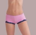 Ilusion Women's Pink Rouched Cotton Boyshort Panties