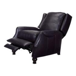 Charles Navy Blue Leather Recliner Club Chair