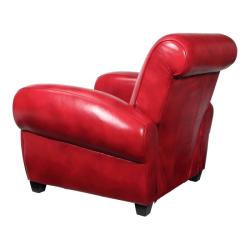 Miguel Red Leather Recliner Club Chair