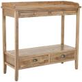 York Pickled Oak Finish Console Table