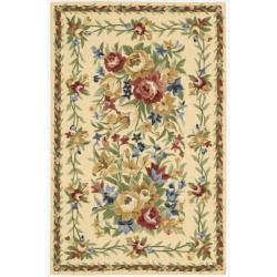 Hand-hooked Yellow Country Heritage Rug (3'6 x 5'6)