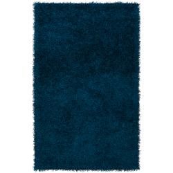 Hand-woven Blue Claro Soft Shag (1'9 x 2'10)