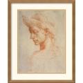 Michelangelo Buonarroti 'Drawing of a Woman' Framed Art Print