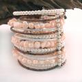 Mystique Pink Freshwater Pearl Wrap Around Bracelet (Thailand)