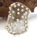 White Freshwater Pearl Wire Mesh Cuff (Thailand)