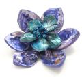 Blue Water Lotus Mother of Pearl Floral Pin/Brooch (Thailand)