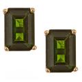 14k Yellow Gold Chrome Diopside Stud Earrings
