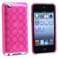 BasAcc Clear Hot Pink Circle TPU Rubber Case for Apple iPod Touch