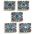 Jolee's Jewels Antique Silver/Turquoise Swarovski Elements Sliders (Set of 5)