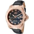 Invicta Men's 'Pro Diver' Black Genuine Calf Leather Watch