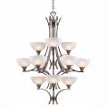 Luxor 12-light Antique Brushed Steel Chandelier