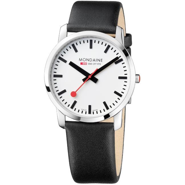 Mondaine Mens Simply Elegant Stainless Steel White Dial Watch 