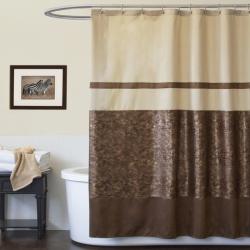Lush Decor Crocodile Brown Shower Curtain
