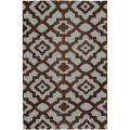 Hand-woven Blue Market C Wool Rug (3'6 x 5'6)