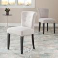 Bordeaux Beige Linen Nailhead Dining Chairs (Set of 2)