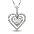 14k White Gold 1 3/4ct TDW Diamond Heart Necklace (M, VS2)