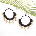 Freshwater White Pearl Chandelier Hoop Earrings (Thailand)