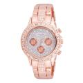 Vernier Women's Rose-tone Mix Glitz Faux Chrono Watch