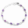 De Buman Sterling Silver Amethyst Bracelet