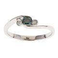 D'Yach Sterling Silver 1/3ct TDW Blue and White Diamond Ring (G-H, I1-I2)