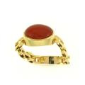 Mason Kay 18k Gold Red Jadeite Collapsible Watch Link Shank Ring