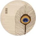 Handmade Soho Peacock Feather Beige N. Z. Wool Rug (6' Round)