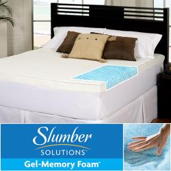 Slumber Solutions Gel Highloft 4-inch Queen/ King/ Cal King-size Memory Foam Mattress Topper with Waterproof Cover