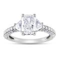 Miadora 14k Gold 2 1/3ct TDW Certified Radiant Diamond Ring (H, VS2)