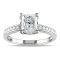 Miadora 18k White Gold 1 4/5ct TDW Certified Radiant-cut Diamond Ring (J, SI2)