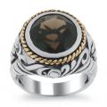 Meredith Leigh 14k Yellow Gold and Sterling Silver Smoky Quartz Ring