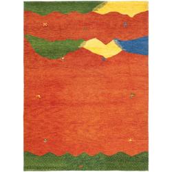 Hand-knotted Gabeh Valleys Rust Wool Rug (7'6 x 9'6)