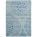 Handmade Soho Deco Wave Light Blue New Zealand Wool Rug (2' x 3')