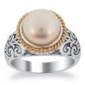 Meredith Leigh 14k Gold and Sterling Silver FW Pearl Ring (9.5-10 mm)