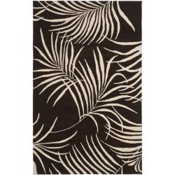 Handmade Soho Fern Brown New Zealand Wool Rug (5'x 8')