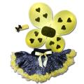 Girl's Lady Bug Black/ Yellow Tutu with Wings Set