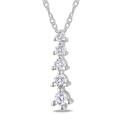 14k White Gold 1/4ct TDW Diamond 5-stone Journey Necklace (H-I, I1)