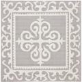 Handmade Luna Royalty Grey Wool Rug (6' x 6')