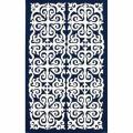 Handmade Luna Marrakesh Fez Navy Wool Rug (6' Round)