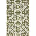 Handmade Luna Spanish Tile Green Wool Rug (5' x 8')