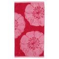 Oversized Bright Pink Hibiscus Jacquard Cotton Velour Beach Towel