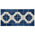 SomerTile Castle Cobalt/ White Border Porcelain Mosaic Tile (Pack of 10)