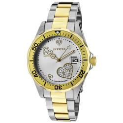 Invicta 1637 Women's Angel Collection Pink Plastic White Dial Crystal