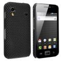 Black Meshed Rear Snap-on Rubber Case for Samsung Galaxy Ace S5830