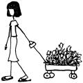 Penny Black 'Flower Haul' Wood-mounted Rubber Stamp