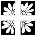 Penny Black Floral Square Rubber Stamp