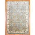Indo Hand-knotted Oushak Light Green/ Ivory Wool Rug (9'10 x 14'5)